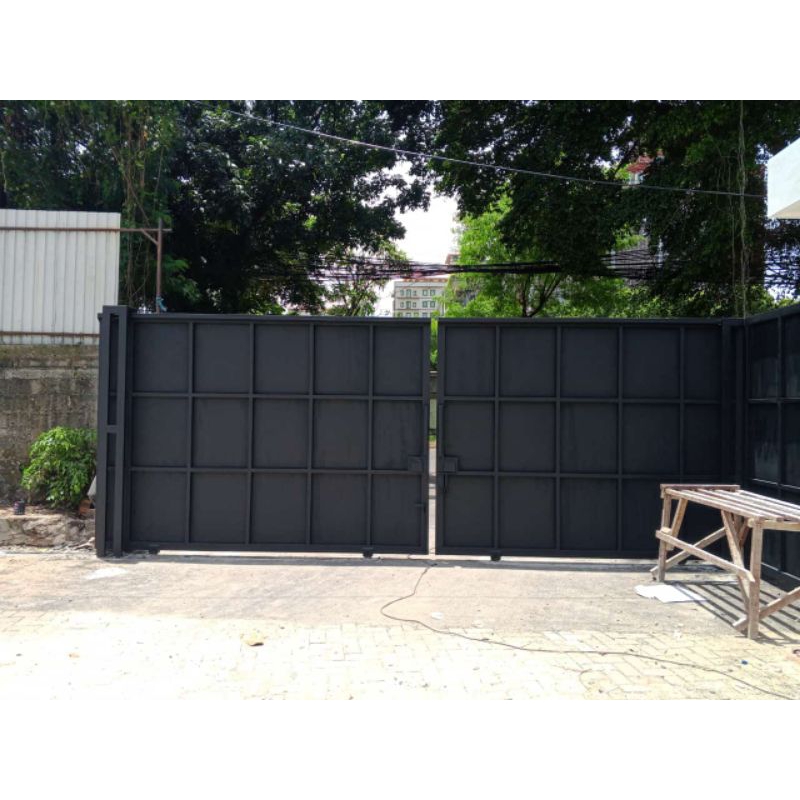 pagar dorong swing full plat esser