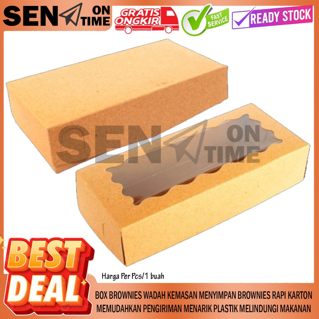 

Kotak Kue Bronies Dus Box Brownies Brownis Boks Bolu 1 Pcs Laminasi Donat Donut Coklat Cokelat Donuts Roti Bakar Kartos Kraft Kraf Dos Penyimpanan Wadah Kemasan Bronis Packing Packaging Pakejing DSS Pekejing