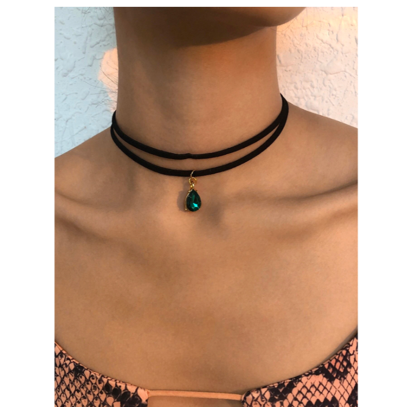 Mydear Rhinestone Charm Choker
