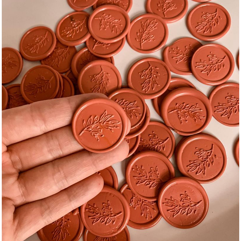 

BRICK COLOR - 1 Pieces Wax seal coinbulat sticker instan segel vintage undangan / DIY Hampers / Wax Octagon GUN #Paletestamp