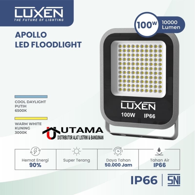 Luxen Lampu Sorot LED Flood Light Apollo 100 watt
