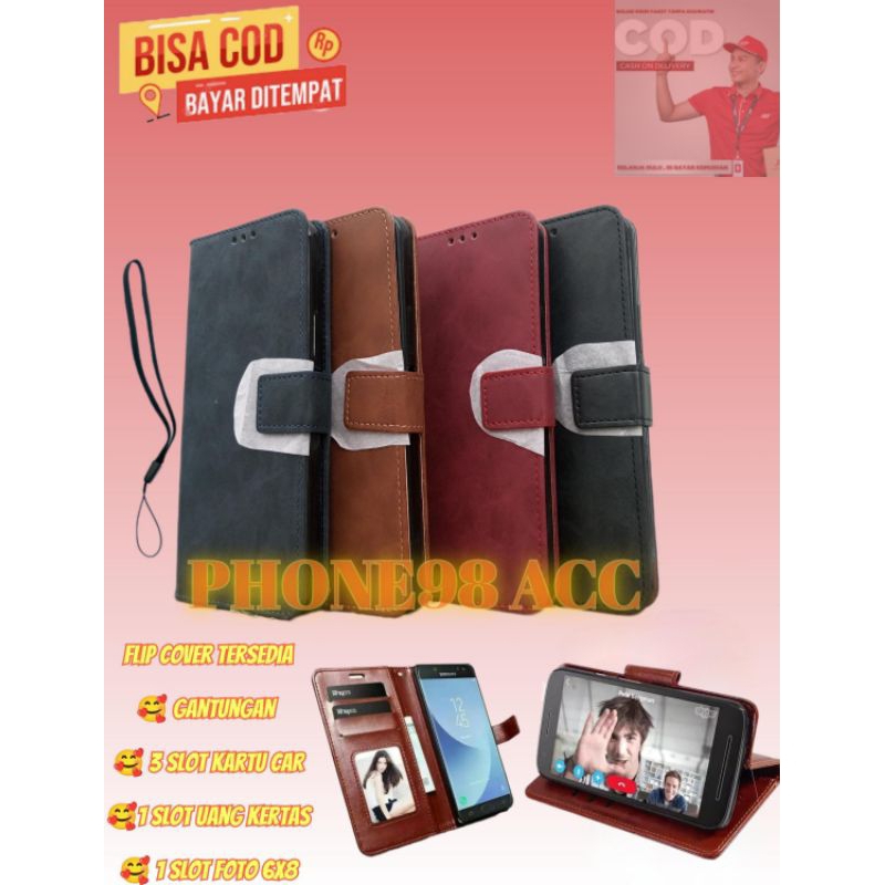 case dompet flip cover kulit tali gantungan Infinix smart 6 plus