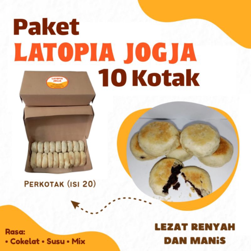 

Paket 10 Kotak Kue Kering Bakpia Latopia Jogja Makanan Cemilan Oleh oleh Khas