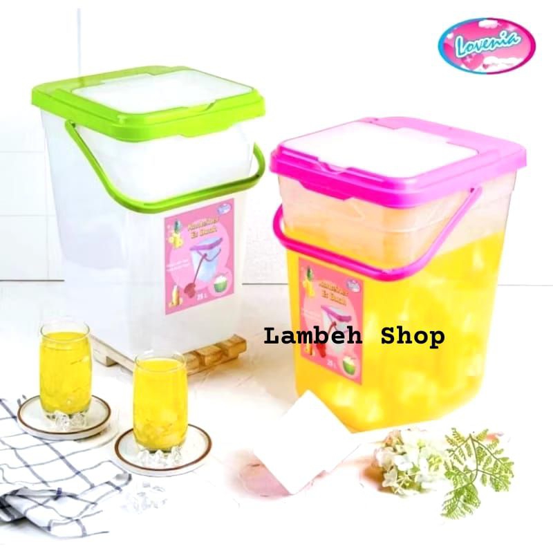 Toples Es Buah + Gayung Lovenia 25 Liter / Aquarium Es Buah /Kontainer Es Buah / Wadah Es Buah BATAM