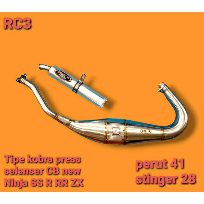 KNALPOT NINJA R SS RR RC3 KNALPOT STENLIS NINJA 2T COBRA / SUPER COBRA RC3 PERUT KNALPOT