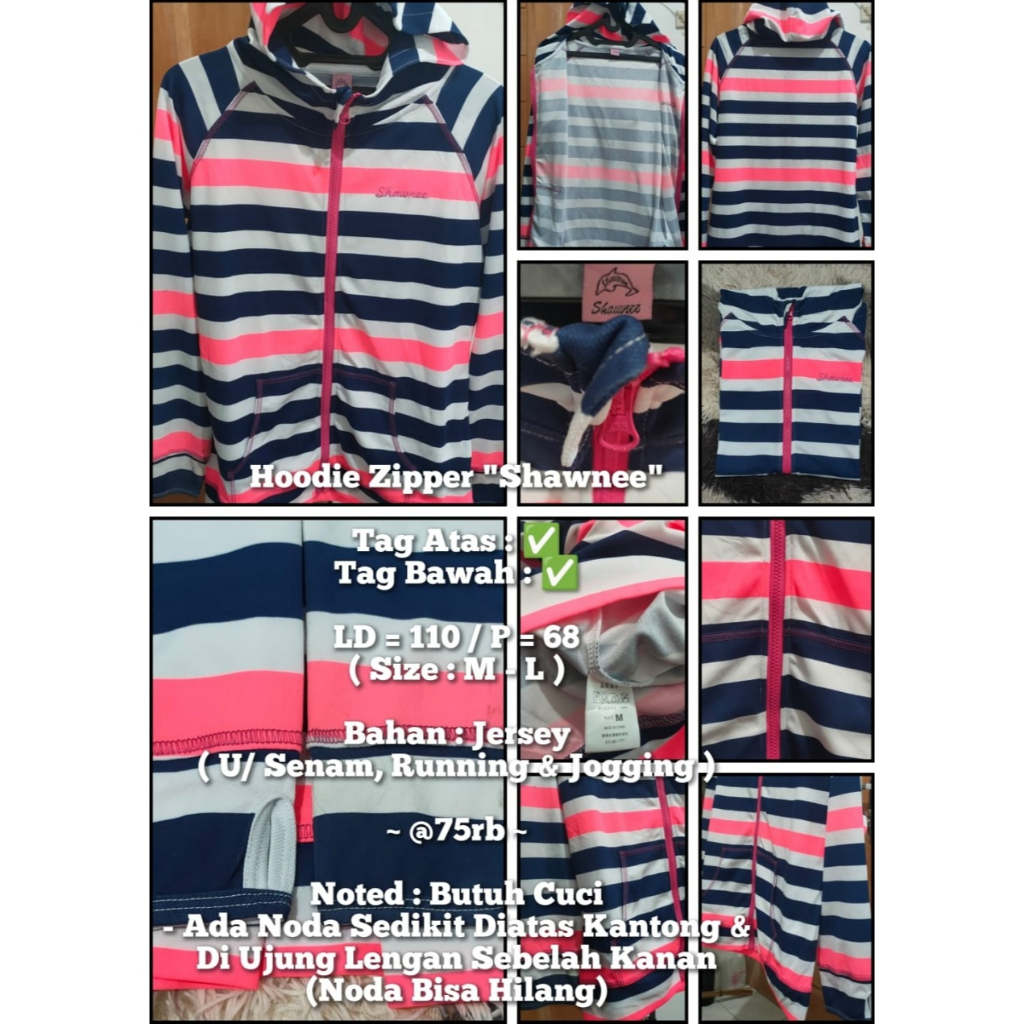 #Thrift - Jacket Running Zipper Hoodie "SHAWNEE" @75K