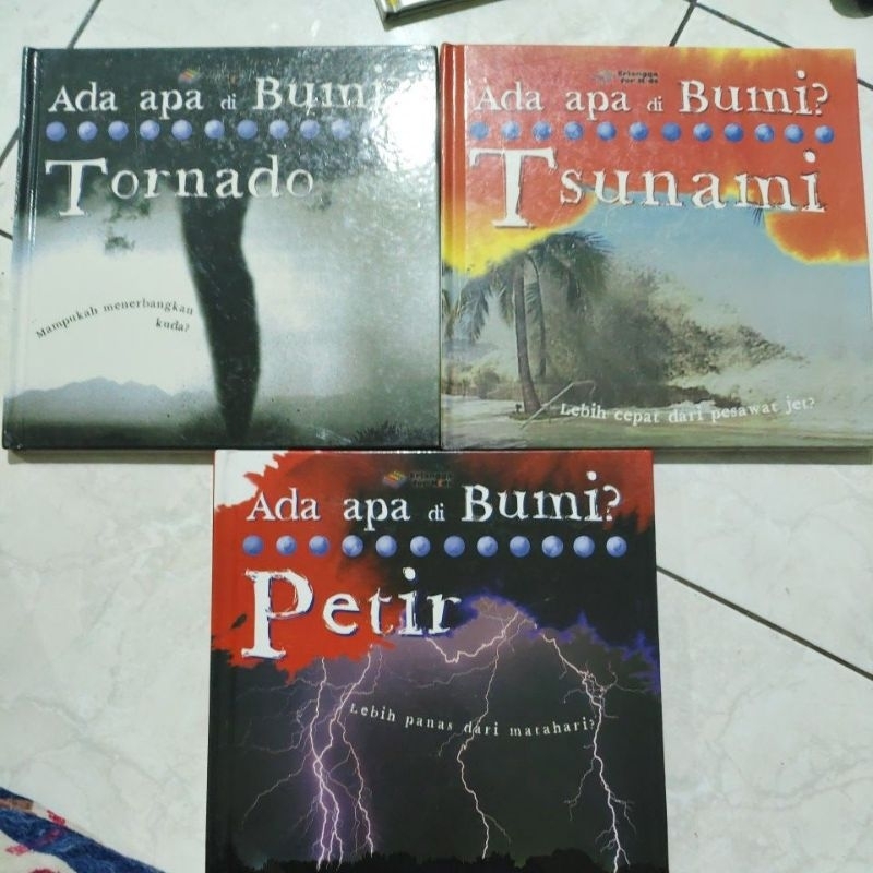 buku anak Ada apa di bumi? set tornado, petir, tsunami erlangga for kids
