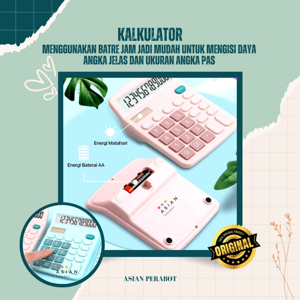 

KALKULATOR Calculator alat menghitung uang BATERAI JAM /REMOT menghitung totalan belanja pembeli warung minimarket ASIANPERABOT