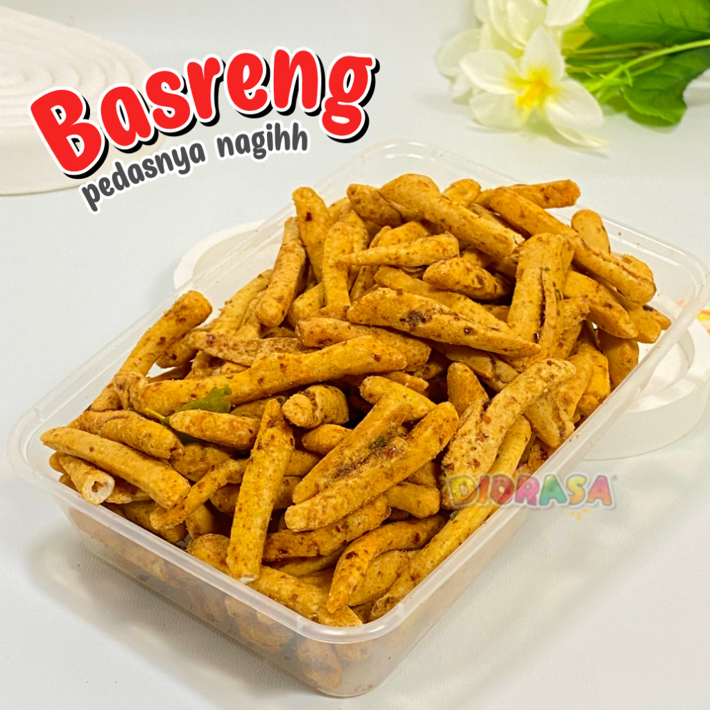 

Basreng Cikruh Pedas Daun Jeruk Kemasan Box 500ml Full