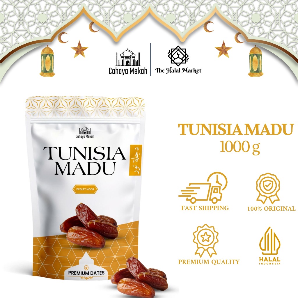 

Cahaya Mekah Kurma Tunisia Deglet Noor Pouch 1kg Premium Original High