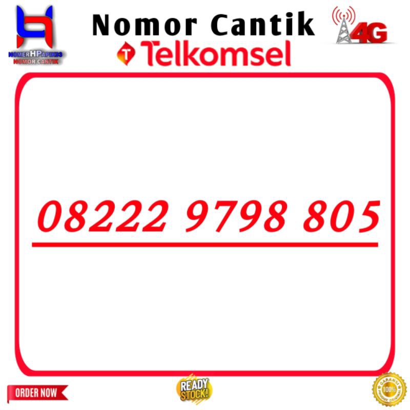 Nomor Cantik Telkomsel Simpati Seri BOS 805 - Nomor Cantik simpati 9798 805