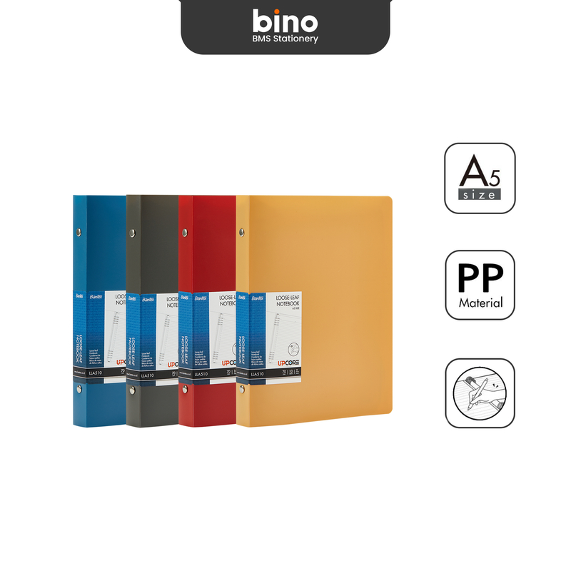 

[BMS Bekasi] Bantex Binder Buku Catatan A5 Loose-Leaf Notebook 8 Ring Bahan PP LLA510