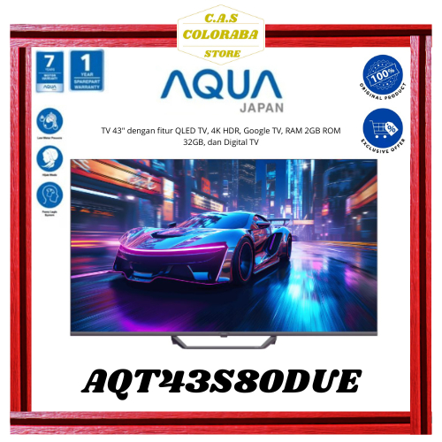 TV AQUA AQT43S80EUX SMART TV 43 INCH LED 4K UHD AQT43S AQT43 AQT43S80 SMART TV AQUA 43 INCH