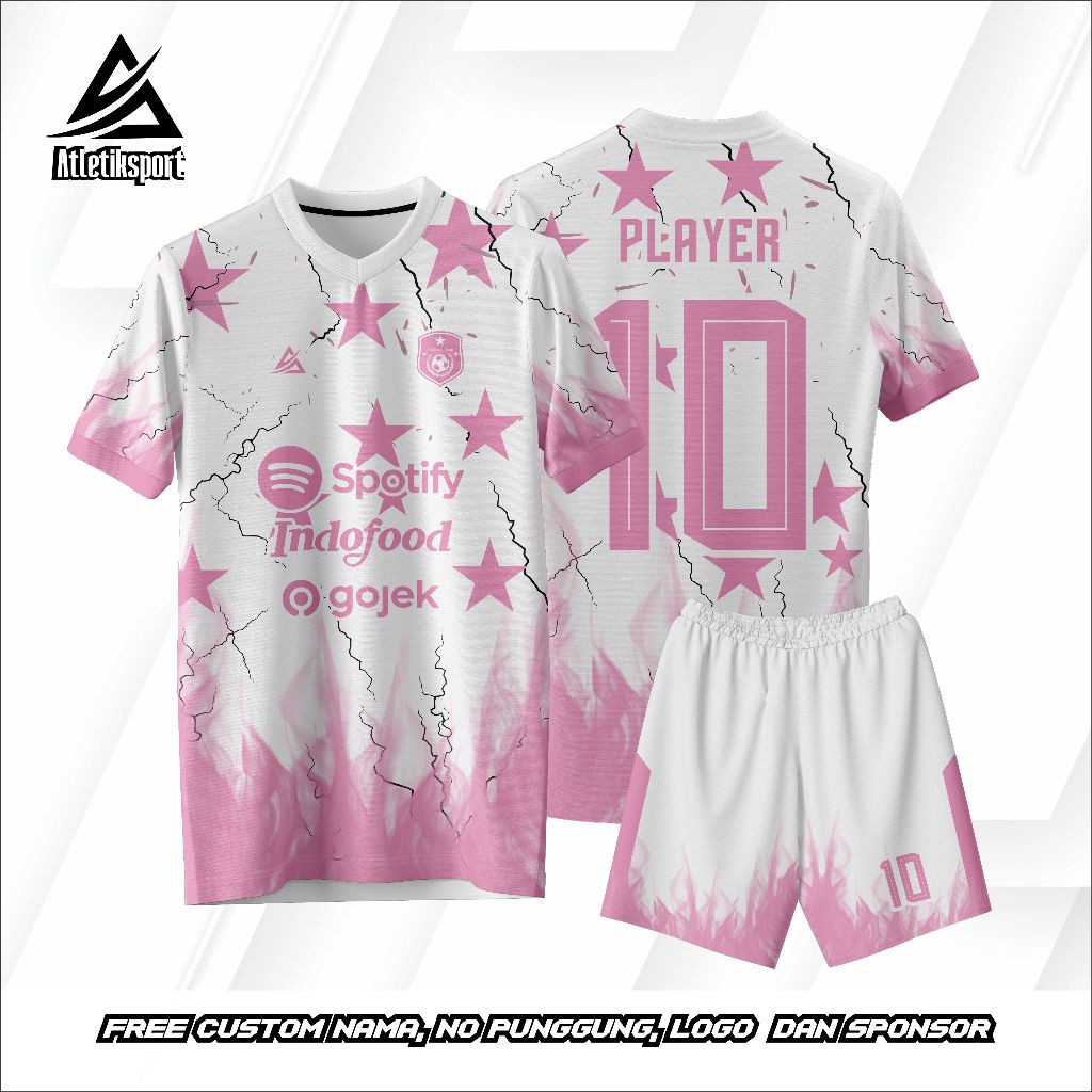 JERSEY FUTSAL PRINTING / JERSEY CUSTOM / JERSEY PINK CUSTOM