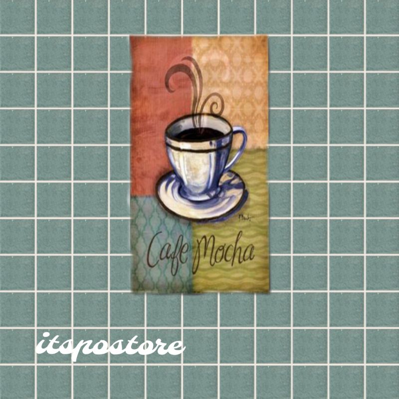 Hiasan dinding panjangan dinding gambar  Cafe mocha aestethic retro