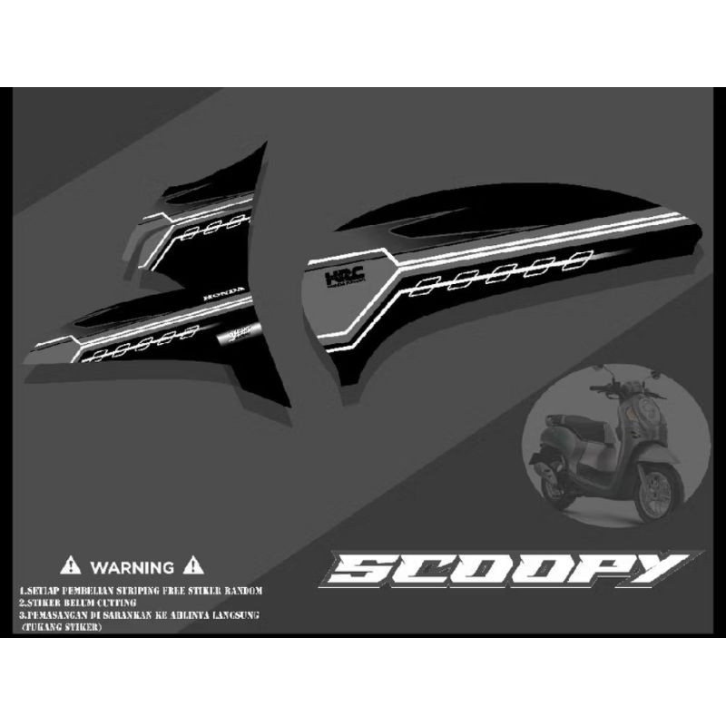 Striping Scoopy 2021 Variasi Stiker Motor Honda Scoopy 2021 Lis Cover Lis Body Motor