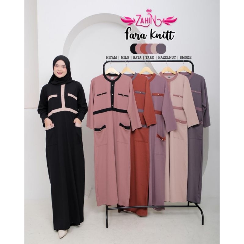 FARA KNITT DRESS  by ZAHIN Gamis Terbaru Gamis Elegan Gamis Murah Berkualitas