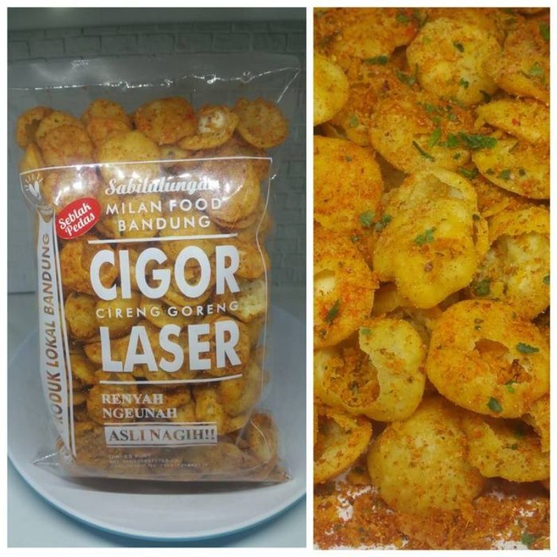 

cemilan kripik cireng cigor laser
