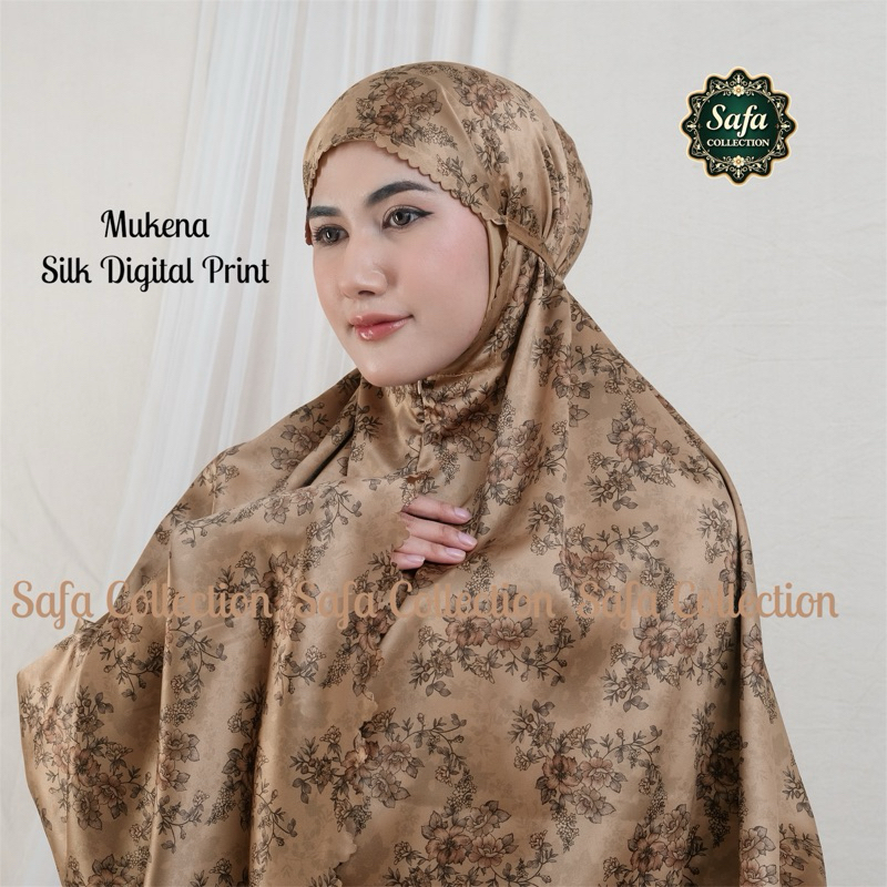 Mukena Silk Digital Print Premium 2 in 1 Retselting Depan mewah Terbaru Kekinian Bordir Tasikmalaya