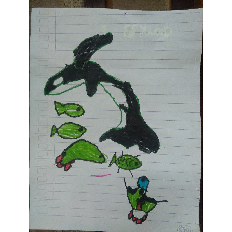 

Gambar buatan anak kecil tema hewan laut