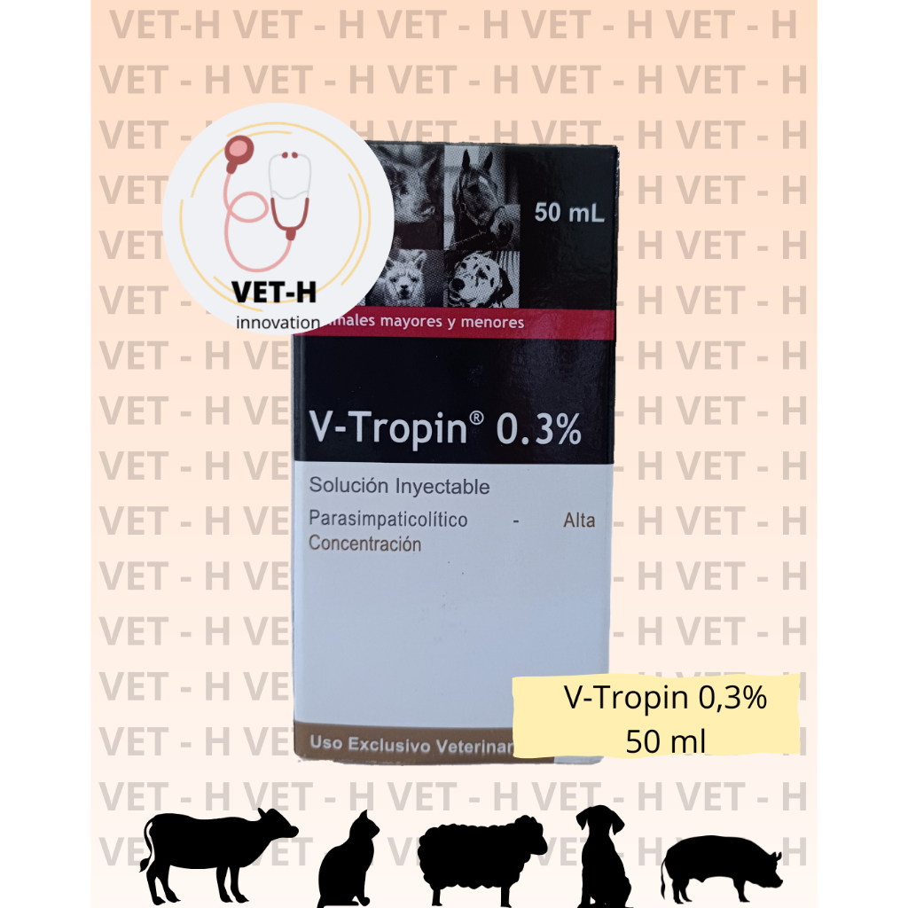 CUCI GUDANG V-Tropin 0,3% Agrovet 50 ml (EXP 31-12-2025) – Antropin hewan anjing, sapi, kuda, kerbau