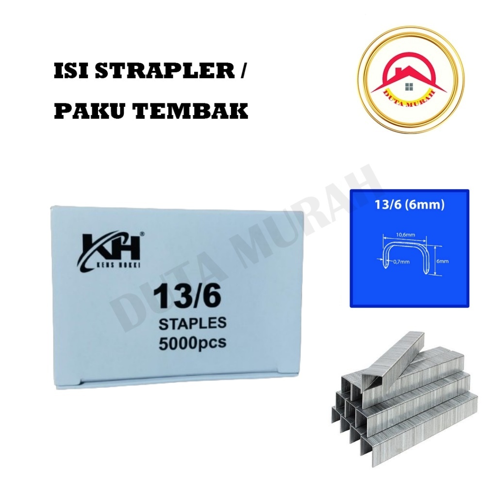 

Isi staples jok motor 13/6 (6mm) Refill Air Strapler Gun Tacker 13/6 Ukuran 6mm Buat Jok motor
