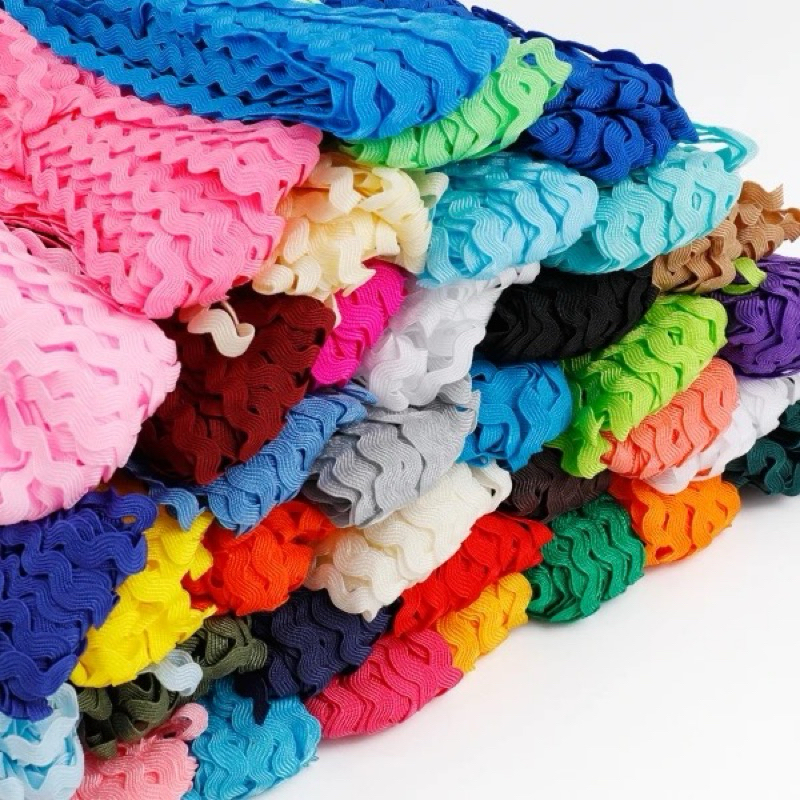 [PER ROLL] Renda Zigzag Pita Choker Zigzag Pita Coker Hitam Renda Gigi Walang Renda Biku Renda Choke