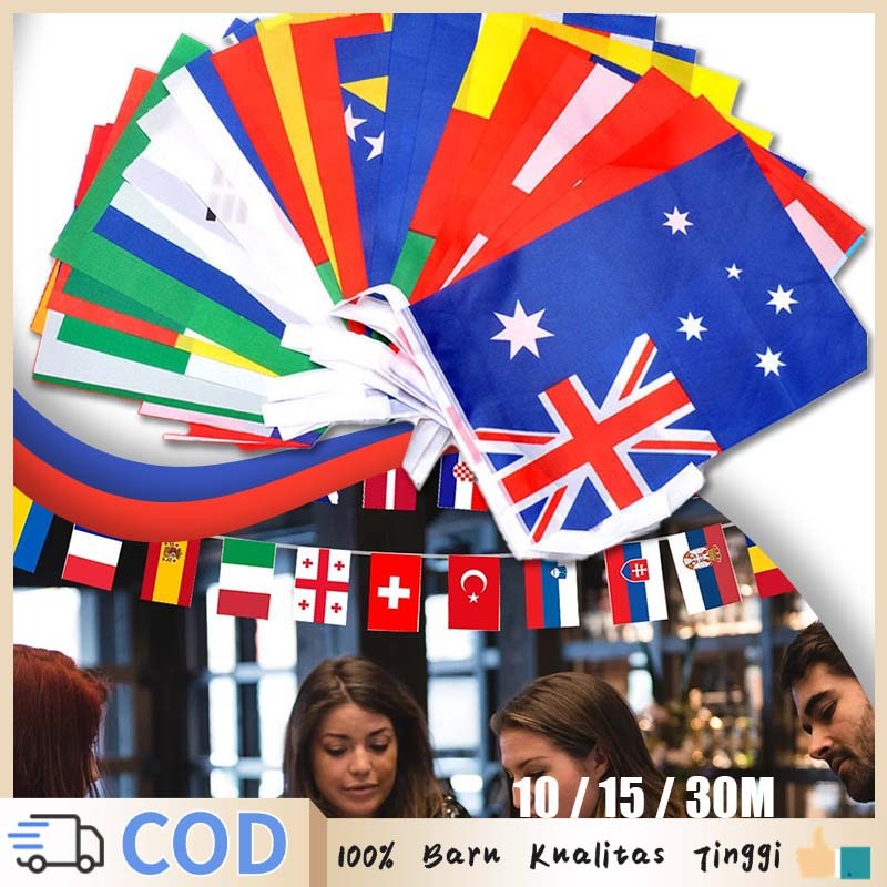 100pcs Country Flag  Bendera Negara Renceng Kecil Special Bendera 100 Negara Bendera Negara Dunia Re