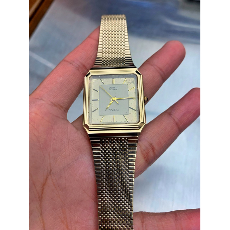 Seiko Dolce Tungsten NSAG kaca Saphire Crystal type 7731-5080 gold dial