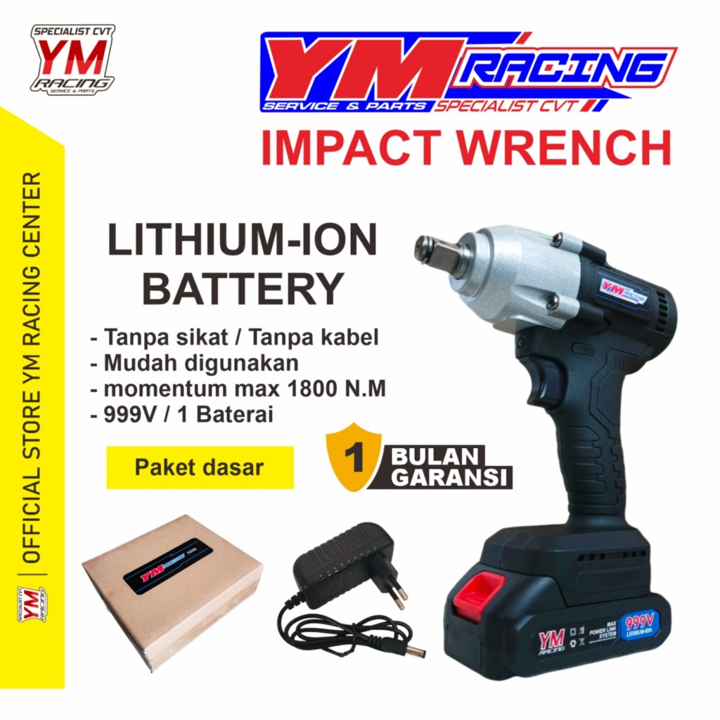 IMPACT WRENCH 1800 N.M 999V LITHIUM-ION BATTERY / TORQUE GUN | IMPEK PEMBUKA MUR DAN BAUD ( INPEK PE