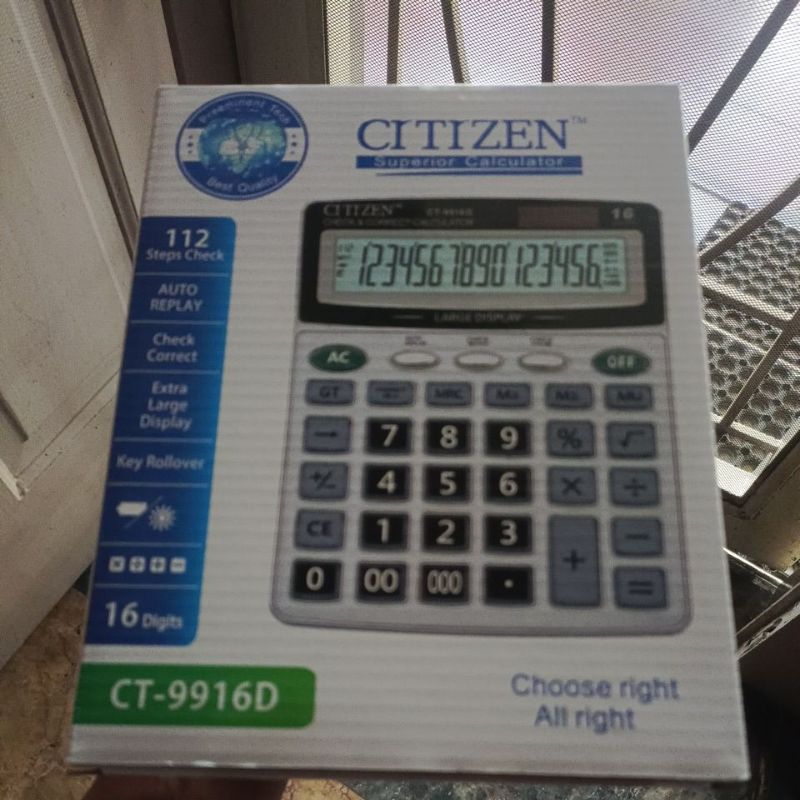 

KALKULATOR CITIZEN CT - 9916D 16 DIGIT LAYAR BESAR DAN TOMBOL BESAR