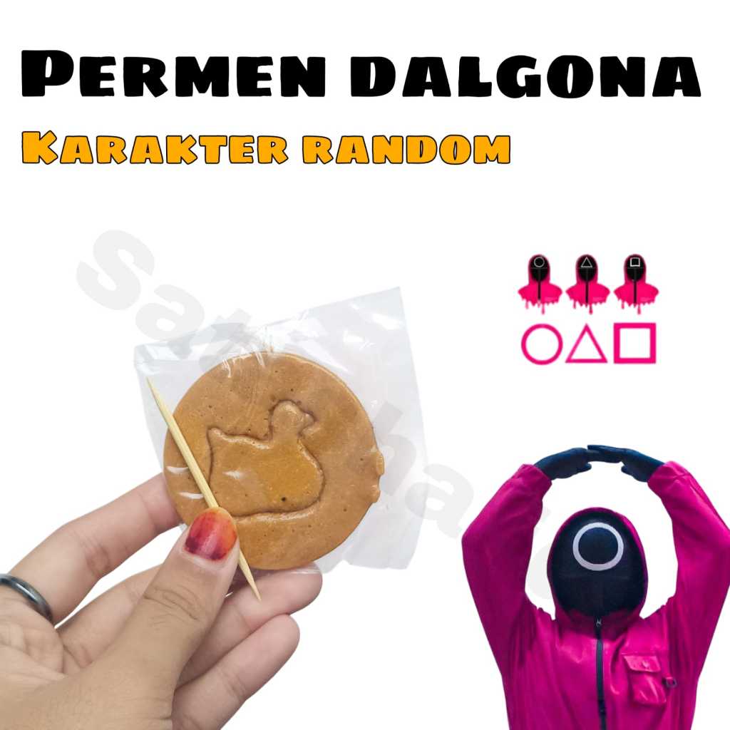 

[PROMO] DALGONA CANDY SQUID GAME DIAMETER 7CM-8CM / PERMEN DALGONA ISI 10 FREE BOX