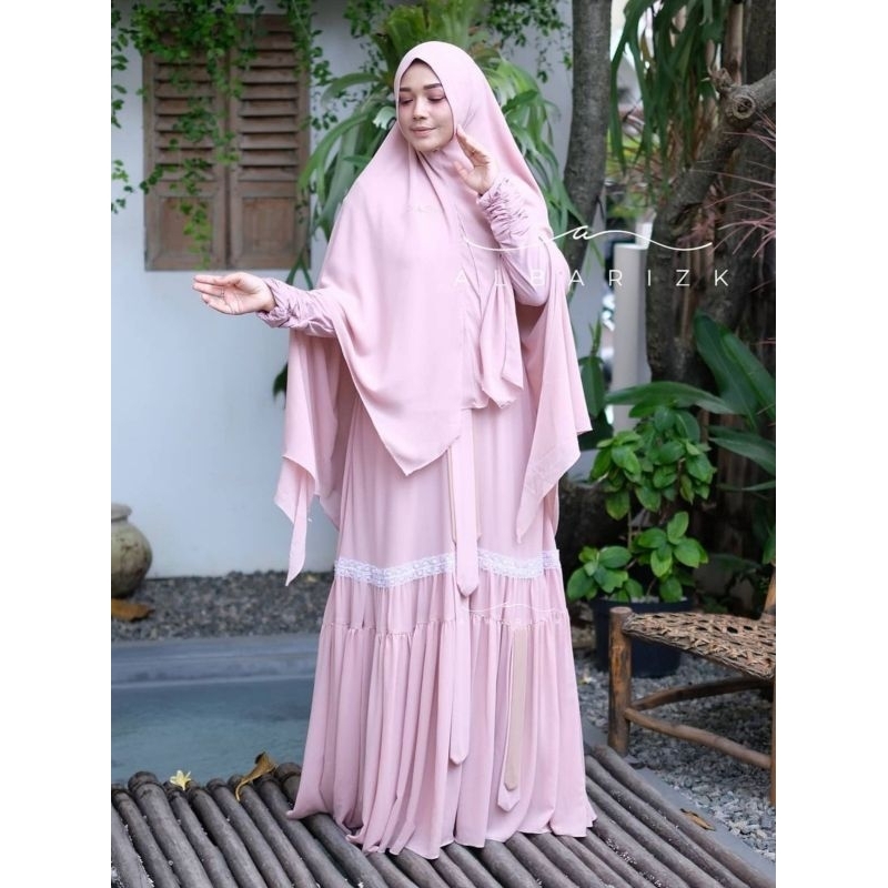 CUCU GUDANG 50% Albarizk SET Gamis Shiraz (termasuk khimar) cerruty Albarizk