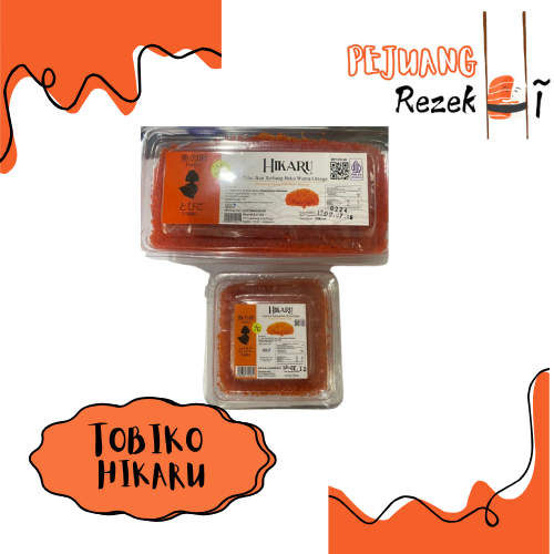 

TOBIKO ORANGE 50 GRAM/TELUR IKAN TERBANG/TOPPING SUSHI/TOBIKO PREMIUM HALAL/FLYING FISH