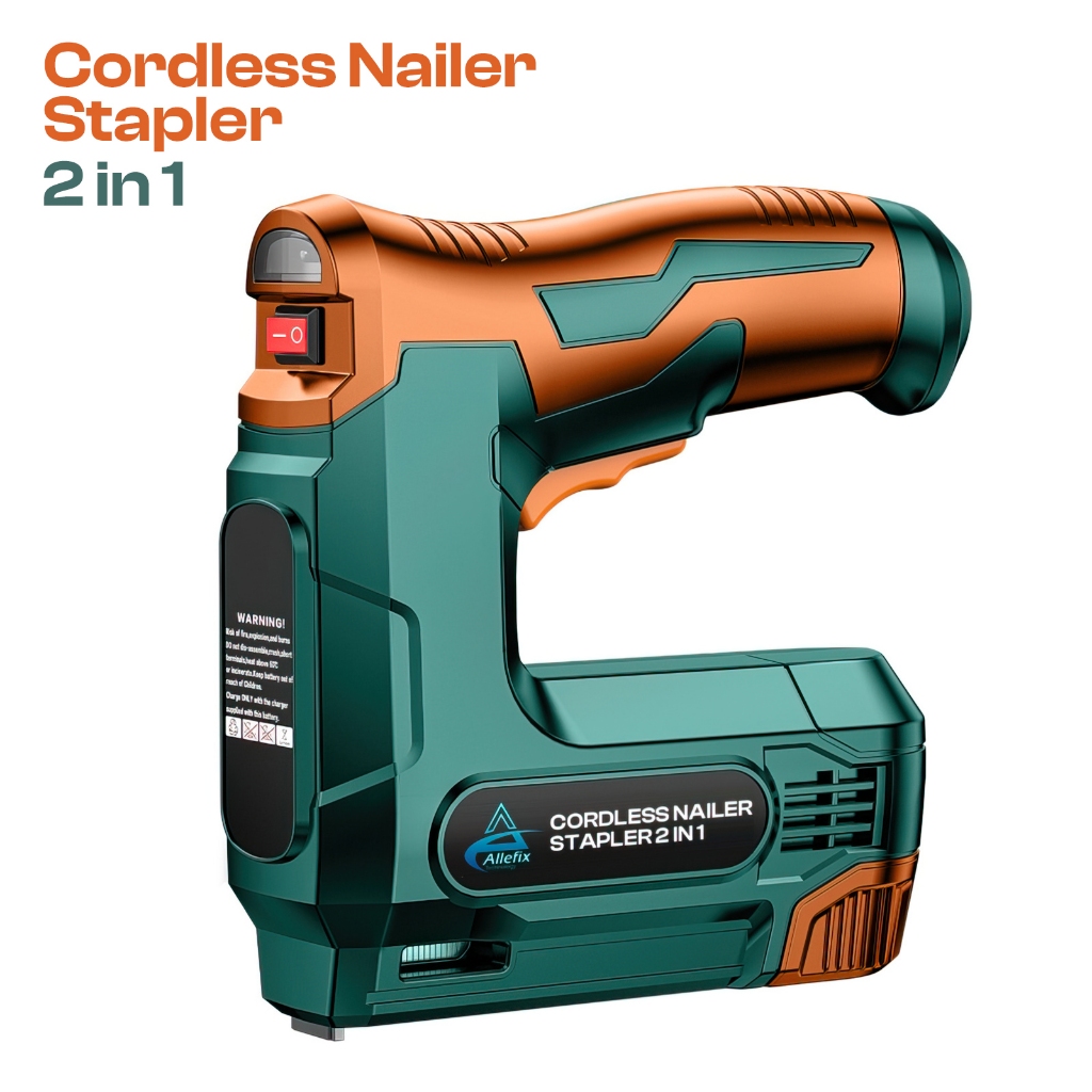 Mesin Paku Staples Tembak 2in1 Baterai Cordless Staples Gun Furniture, Kayu, Kertas - 6816