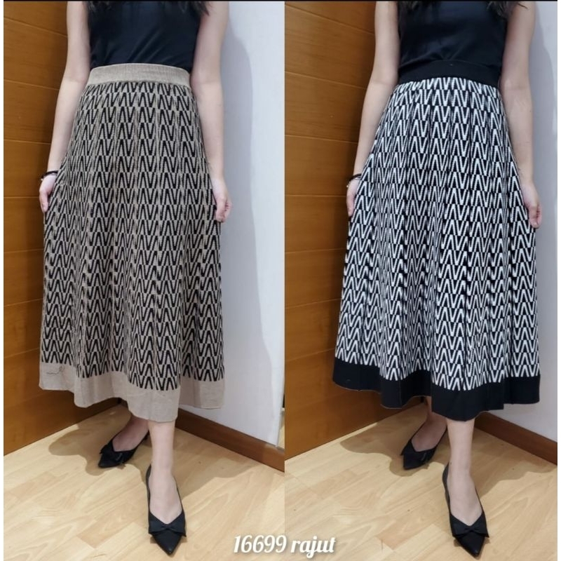 ROK RAJUT IMPORT ROK PANJANG MOTIF D
