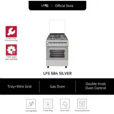 Freestanding Cooker Linea By Teka LFS 584 Black / Silver - Kompor Gas dengan Oven FREE REGULATOR 