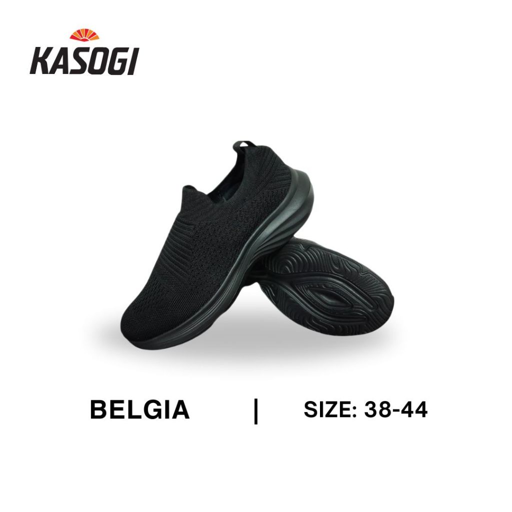 Sepatu Kasogi Slip On Kuliah Kerja Pria Dewasa Slop Original Seri Belgia