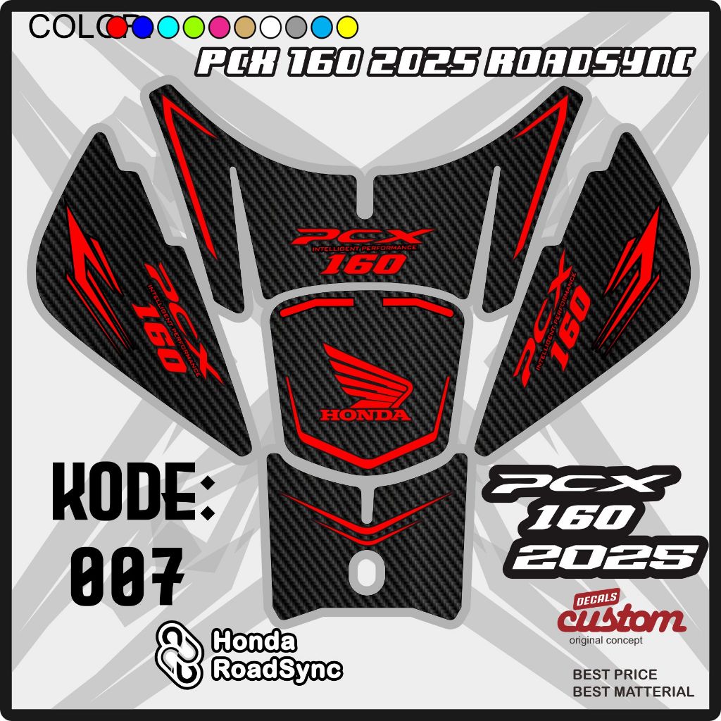 TANKPAD PCX 160 2025 Honda RoadSync PCX 160 2025 Custom Decals TIMBUL PREMIUM