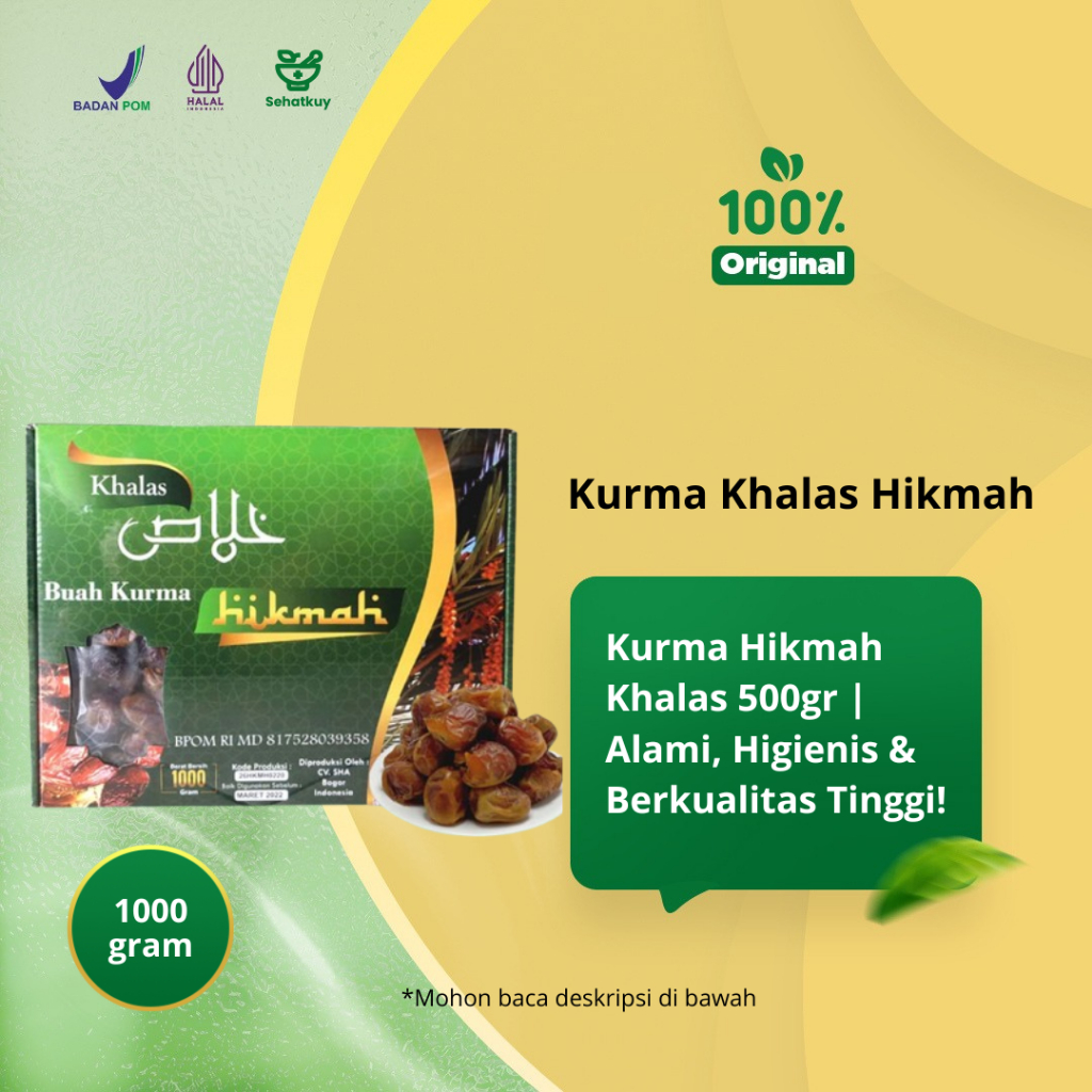 

Kurma Khalas Hikmah 1kg Kurma Kholas Premium