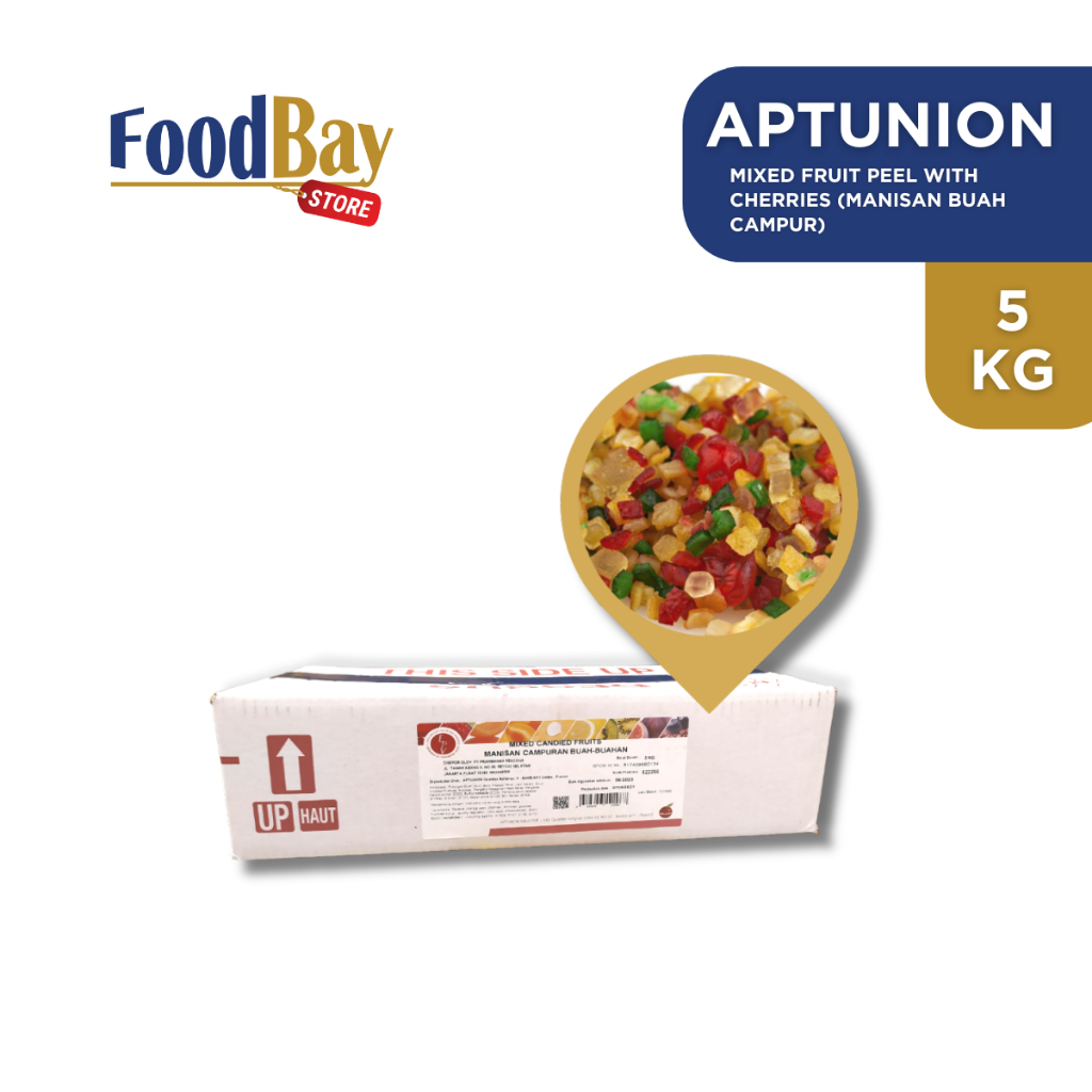 

APTUNION Mixed fruits peel with cherries 5 Kg [ KEMASAN ASLI ] - BEST SELLER