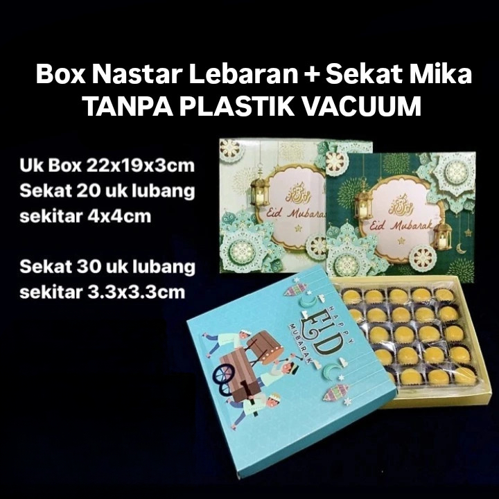 

Dus Nastar Edisi Lebaran 22x19x3 Cm Lentera Hijau Muda Sekat Mika