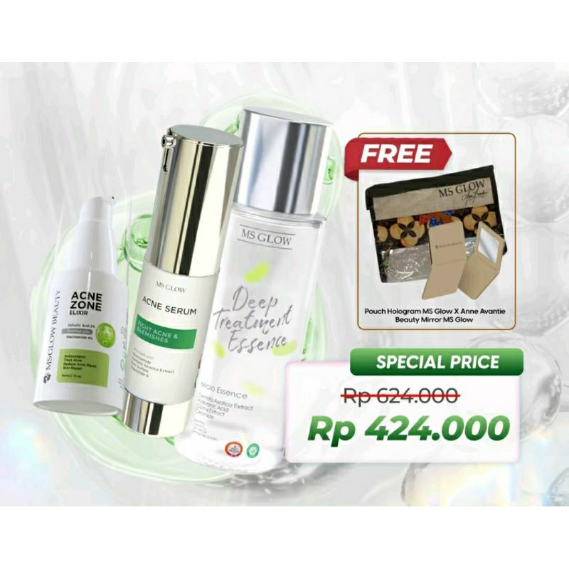 Ms Glow Paket 2 Acnes dan 1 Ultimate