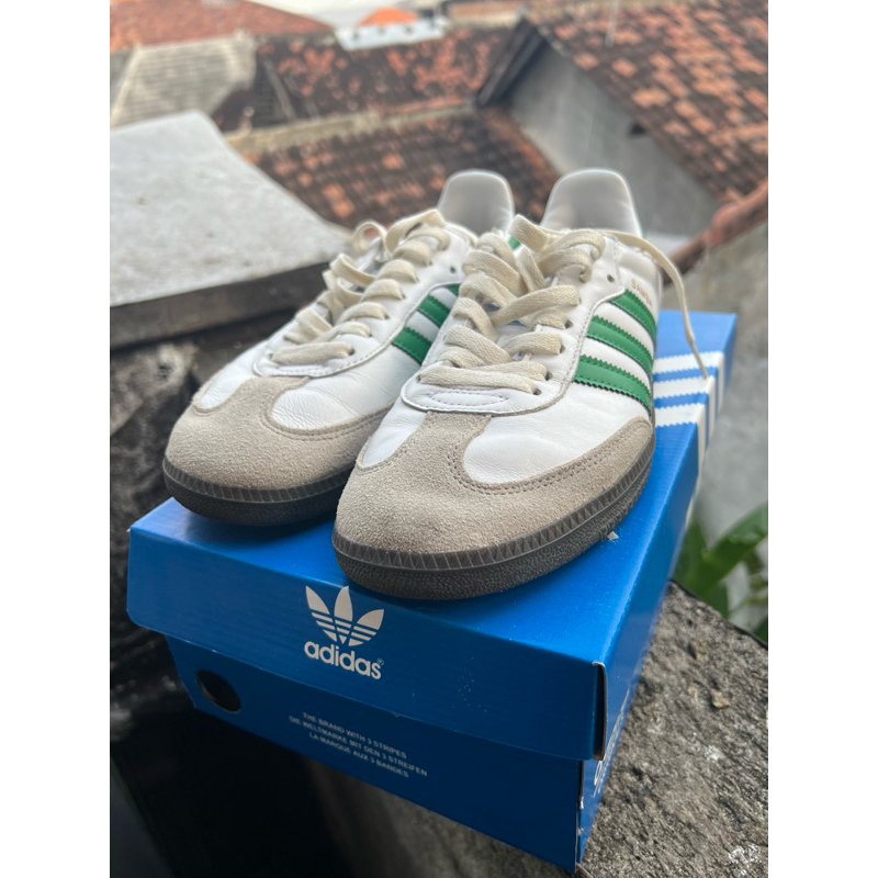Sepatu Adidas Samba Og White Green