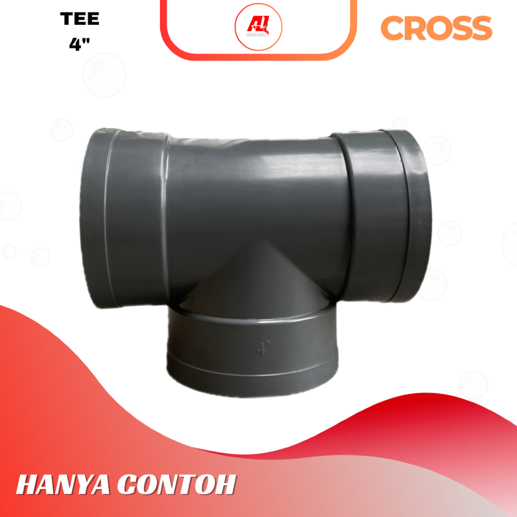 Tee Merk Cross Size 4” | Fitting Pipa PVC |  Sambungan Pipa | Pipa PVC Tahan Lama