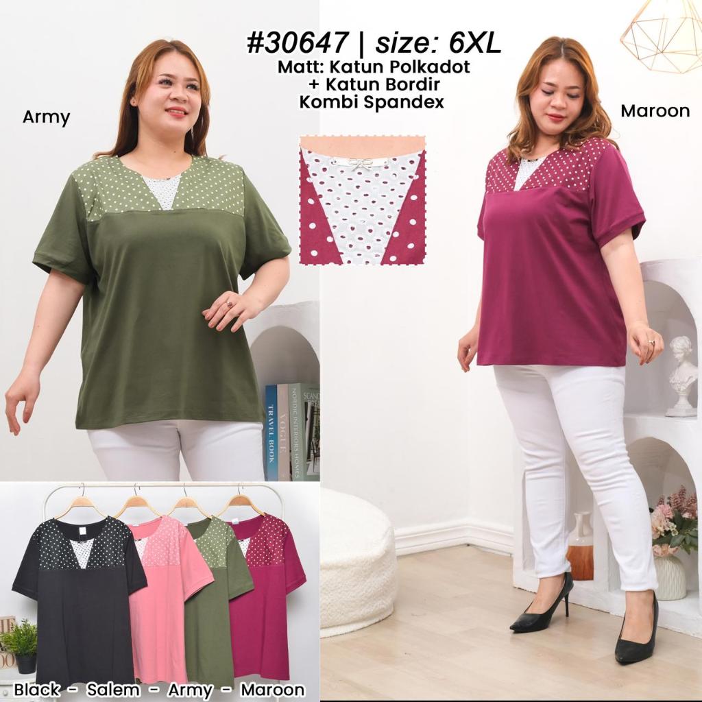 CUBIC Blouse Katun Kaos Daily Wanita 30647 Khusus Size 6L