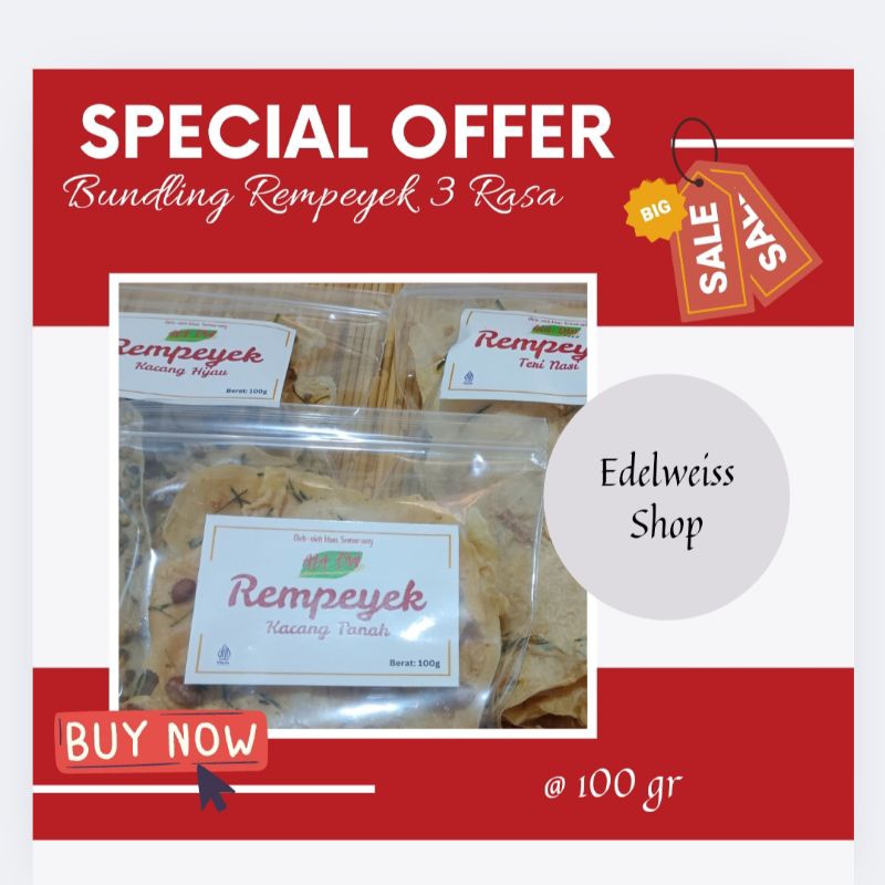 

Bundling Rempeyek 3 Pack 3 Rasa Lebih Hemat Peyek ALA DW Oleh Oleh Khas Semarang