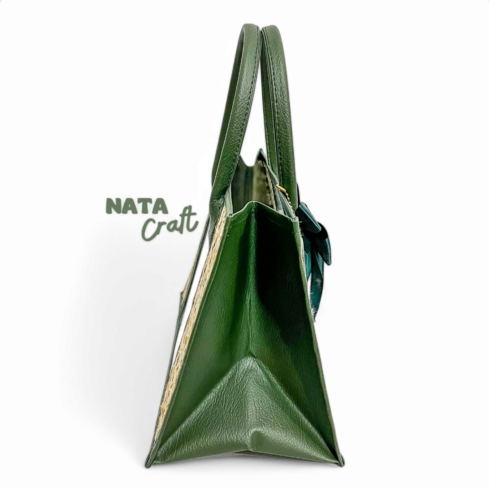 

iDk90 Nata Craft-Tas Mika Kombinasi Bambu / Tas Hampers Lebaran Minimalist Parsel Iedfitri Imlek
