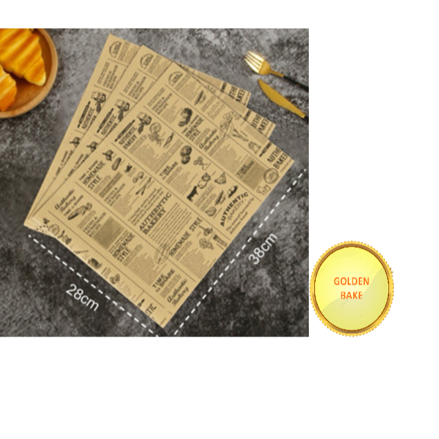 GBake 25Pcs Wax Paper 28x38 cm /Kertas Minyak Motif COKLAT AUTHENTIC /Baking Paper Motif/ Kertas Rot