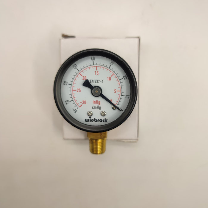 Vacuum Gauge 1,5" Drat 1/8 Material Besi -76cmHg